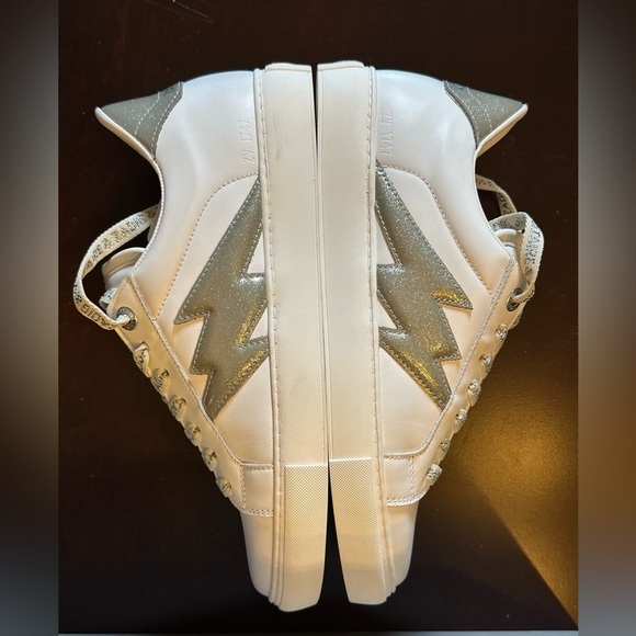 NIB Zadig & Voltaire LA Flash Sneaker 39 White Silver 8 - Picture 2 of 9